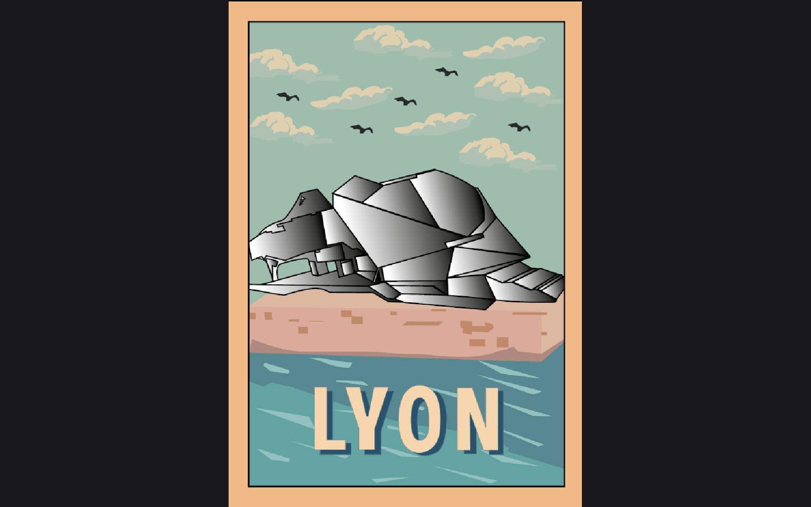Affiche illustrée de Lyon