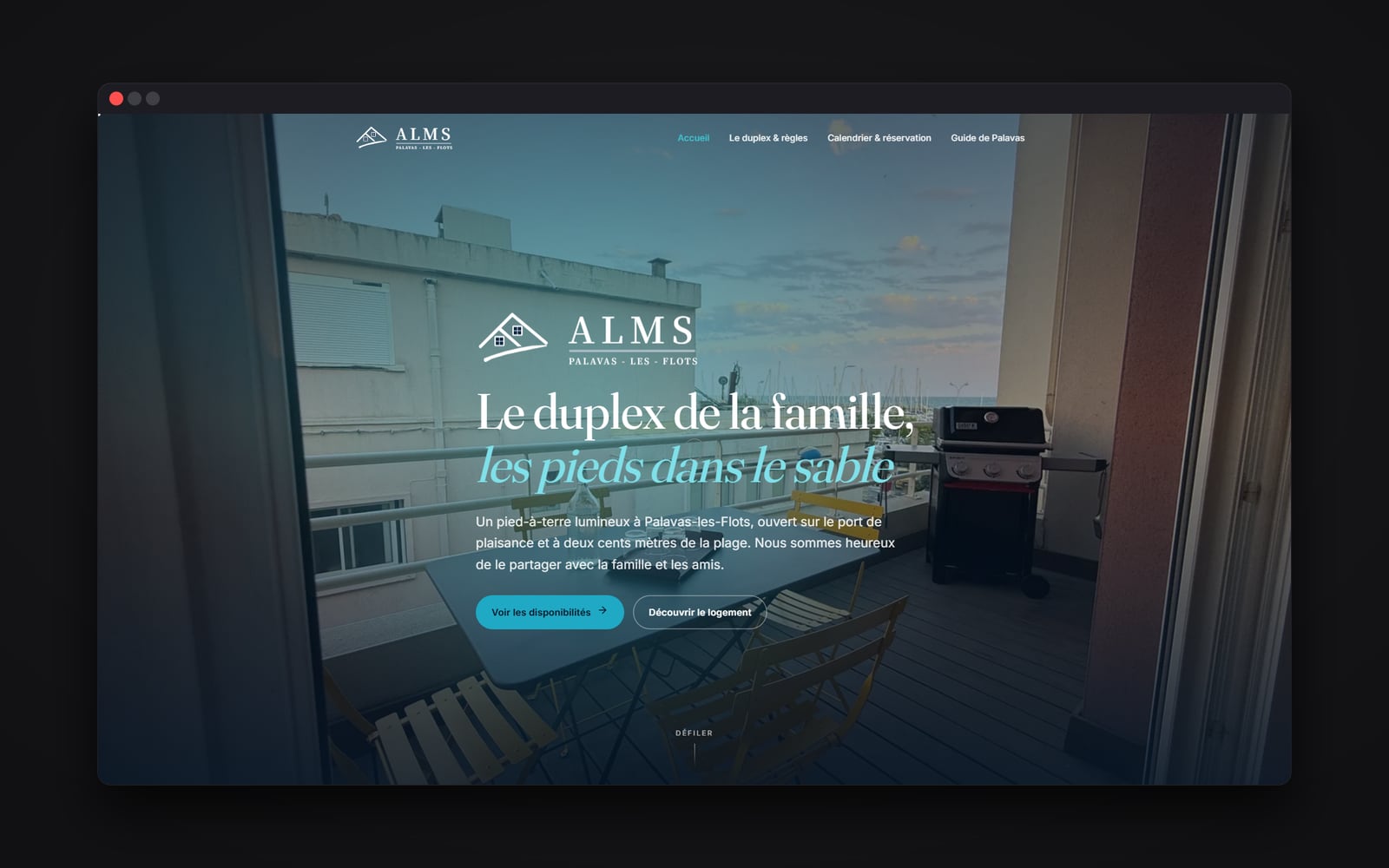 Page d'accueil du site ALMS