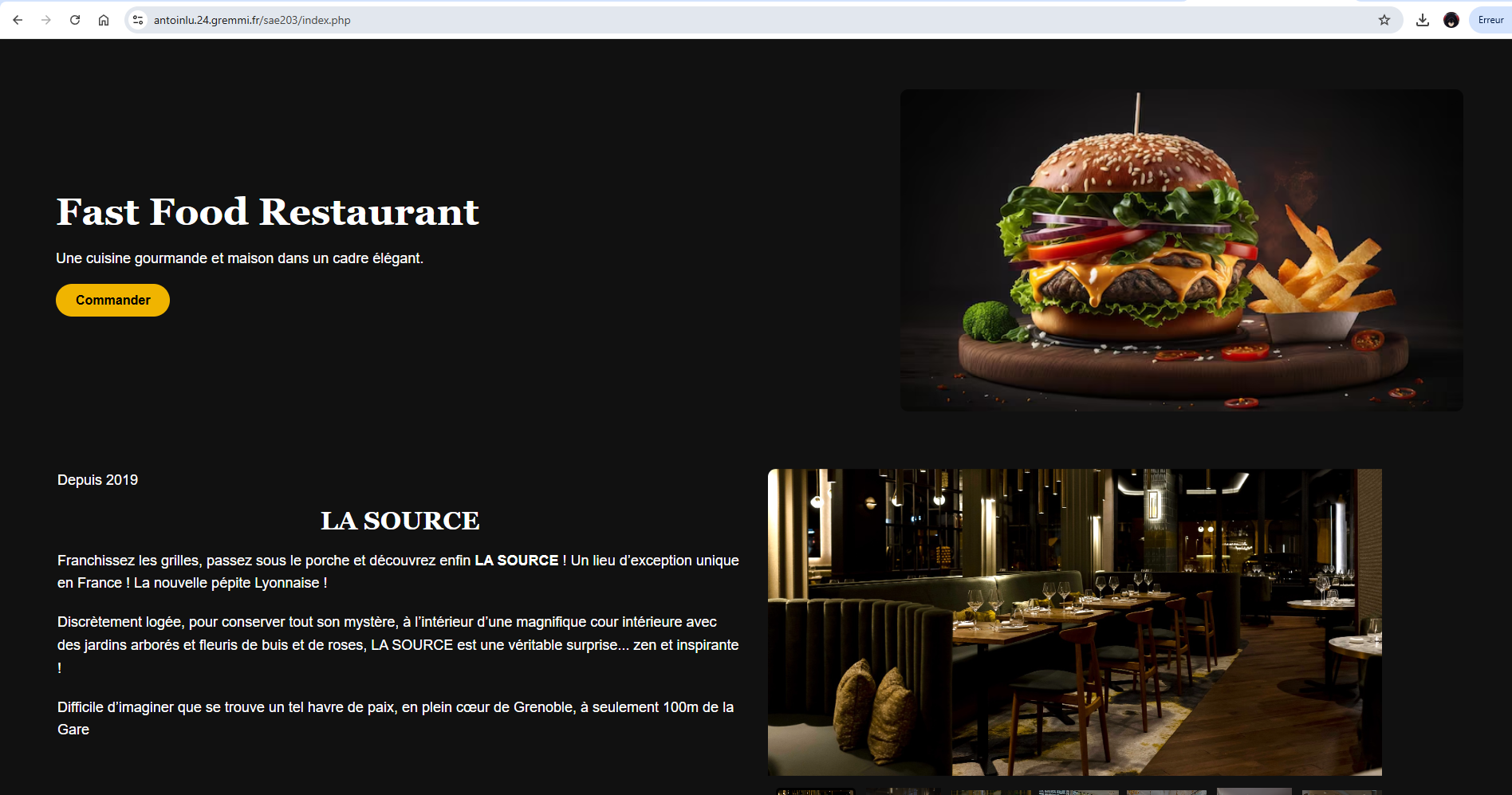 Site Resto Fictif